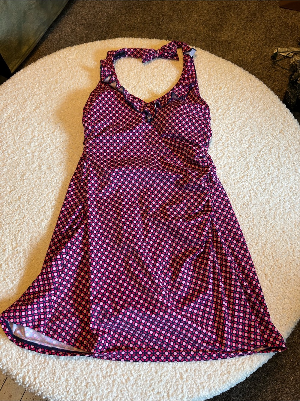 Talbots Pink & Magenta Geometric Swimdress